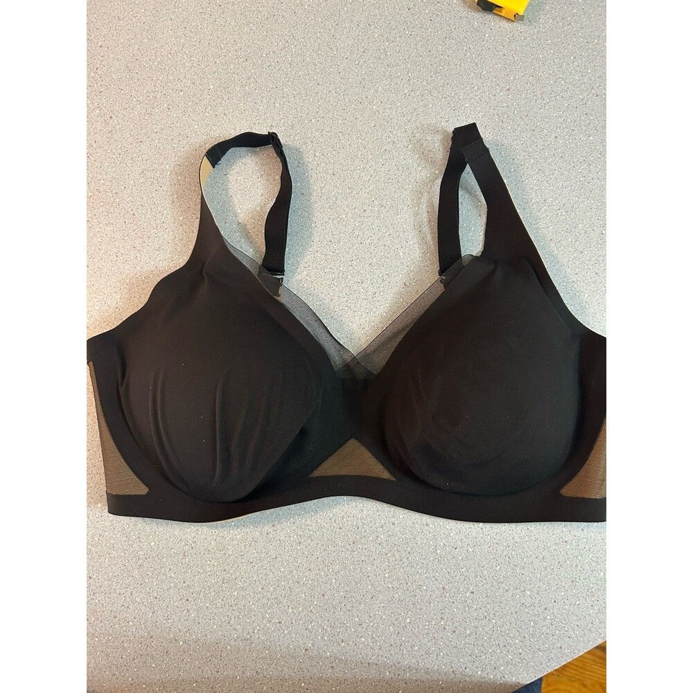 Honeylove Bra Women’s 34D /DD Black Liftwear Crossover Mesh Support Comfort Lace